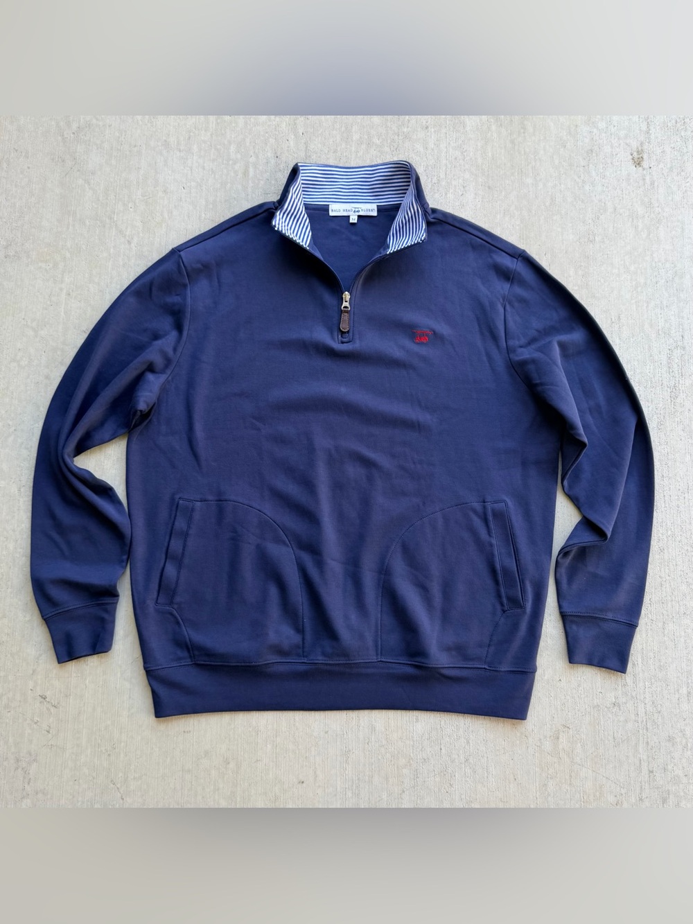 Bald Head Blues 1/4 Zip Pullover Sweatshirt Men Size Medium Golf